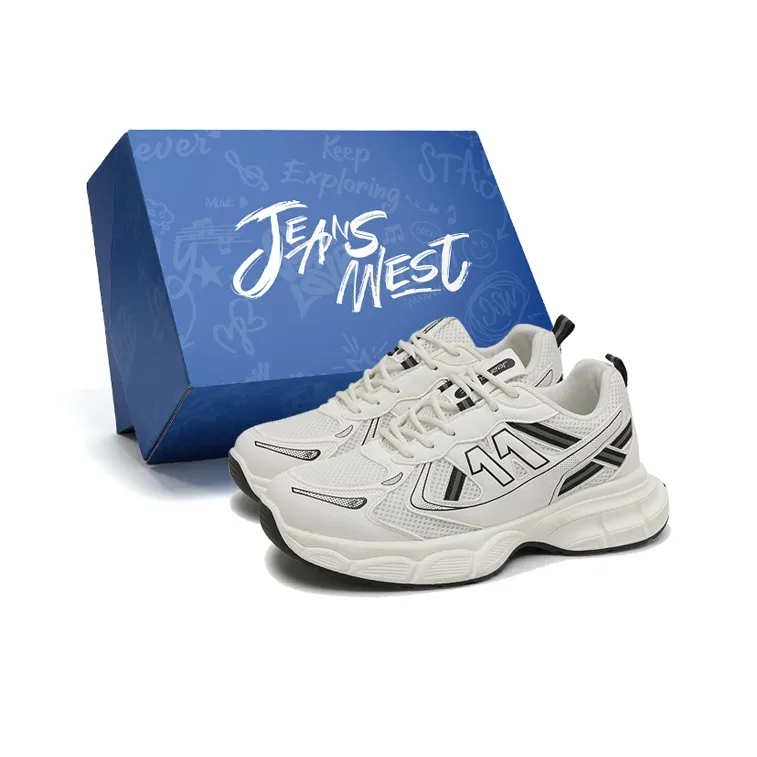 JEANSWEST Winter Maillard Style Anti Slip Wear Resistant Breathable Height Increasing Low Top Chunky Sneakers Unisex-0