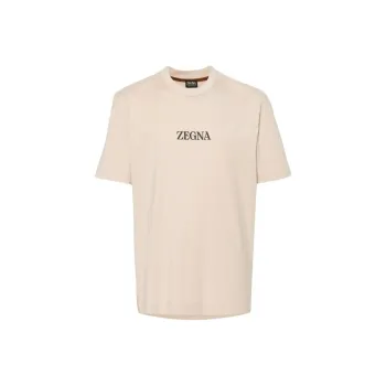Ermenegildo Zegna Logo Detailed Crewneck T Shirt