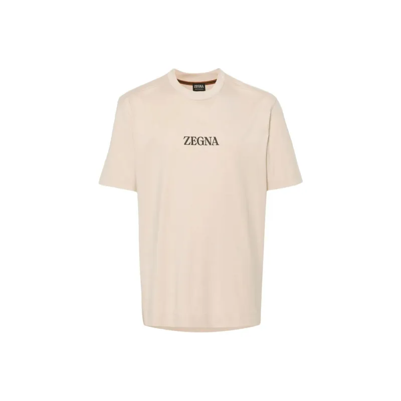 Ermenegildo Zegna Logo Detailed Crewneck T Shirt-0