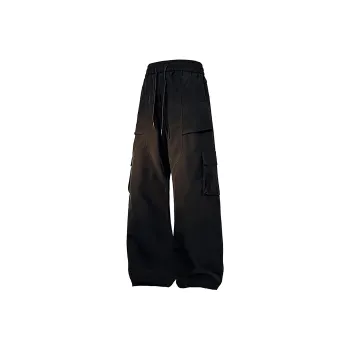 TESTUNG Casual Pants Style Unisex Burgundy Tone