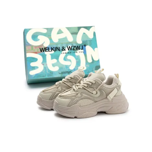 WELKIN&WZWJ Anti Slip Wear Resistant Low Top Chunky Sneakers Unisex