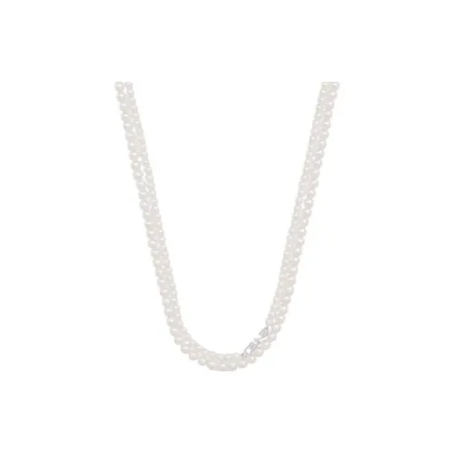 CELINE Glass, Pearl, Brass Necklaces Men's White