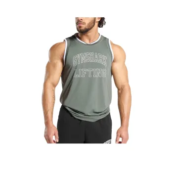 GYMSHARK Tank Tops Men Green