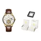 Brown Leather Gold Case White Dial[Luxury Box]