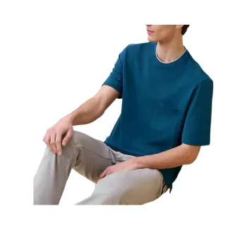 HERMES SS24 T Shirt Men's Oil Blue