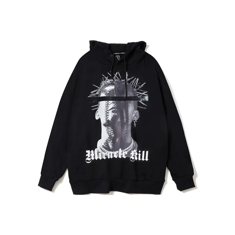MIRACLE KILL Hooded Loose Fit Sweatshirt Unisex-10
