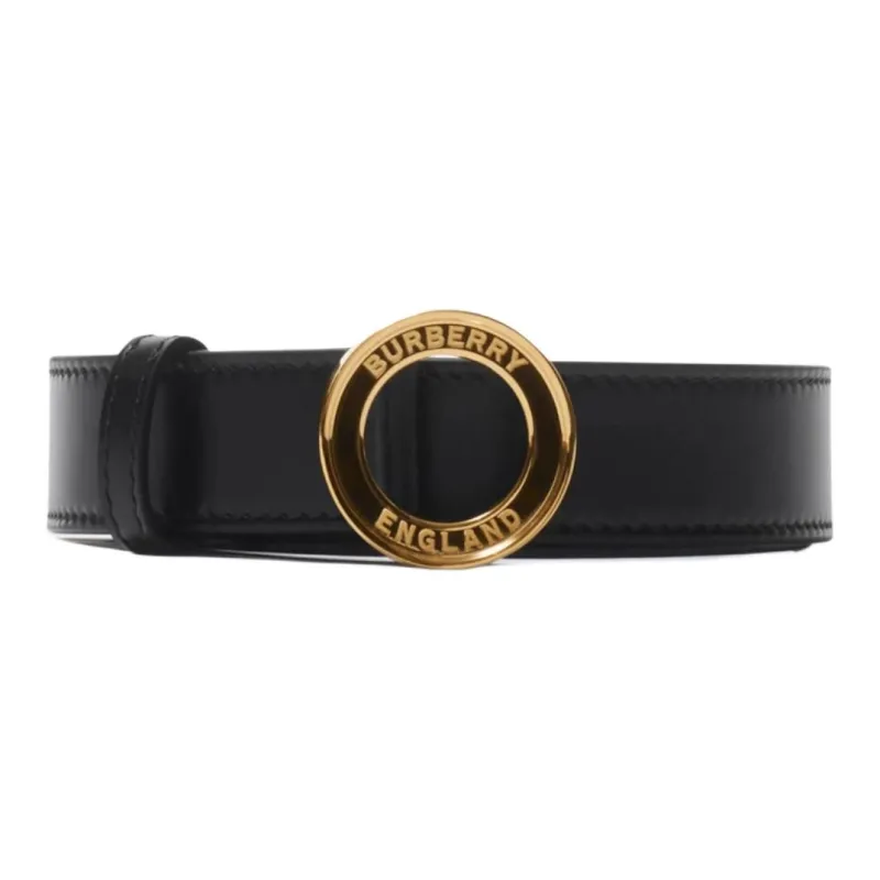 Burberry Calfskin Gold Plated Leather Belts Women's Black 2.5CM-0