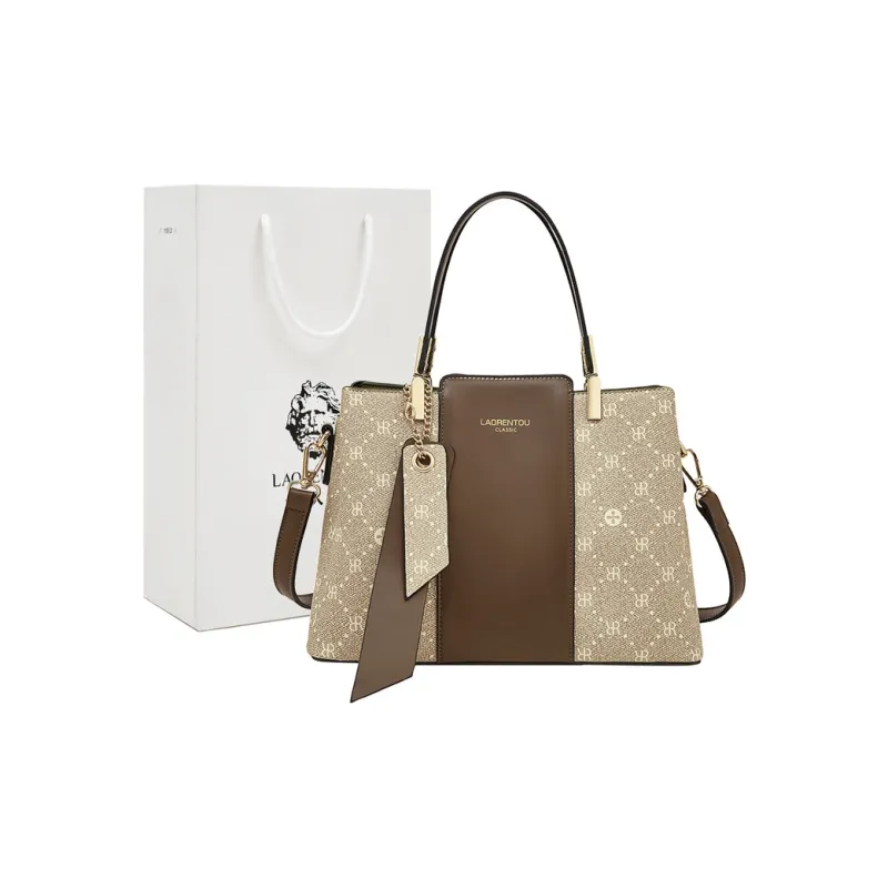 Old Man's Head Synthetic Leather Crossbody Handbags Regular Women's Dark Brown/Cream Apricot-7
