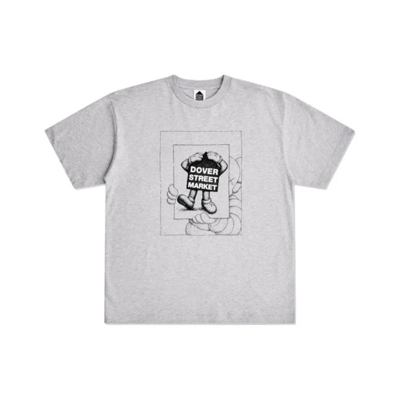 KAWS Dover Street Market Co-brand T-Shirts Unisex Gray-0