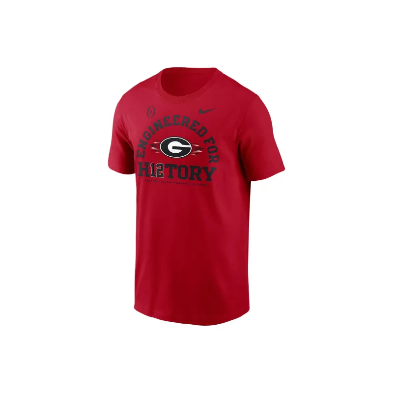 Nike CollegeGeorgia FW24 Bulldogs 2025 Football Playoff Bound Engineered For History T-Shirt Men's Red-0