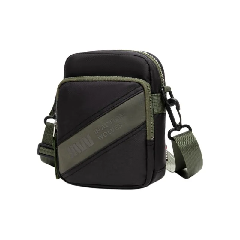 SEPTWOLVES Fabric Shoulder Bag Small Size Men's Black Green-5