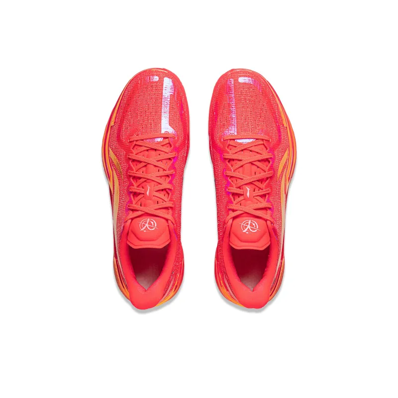 LiNing Gamma Cushioning Anti Slip And Wear Resistant Support Lightweight Rebound Low Top Basketball Shoes Men's Red-3