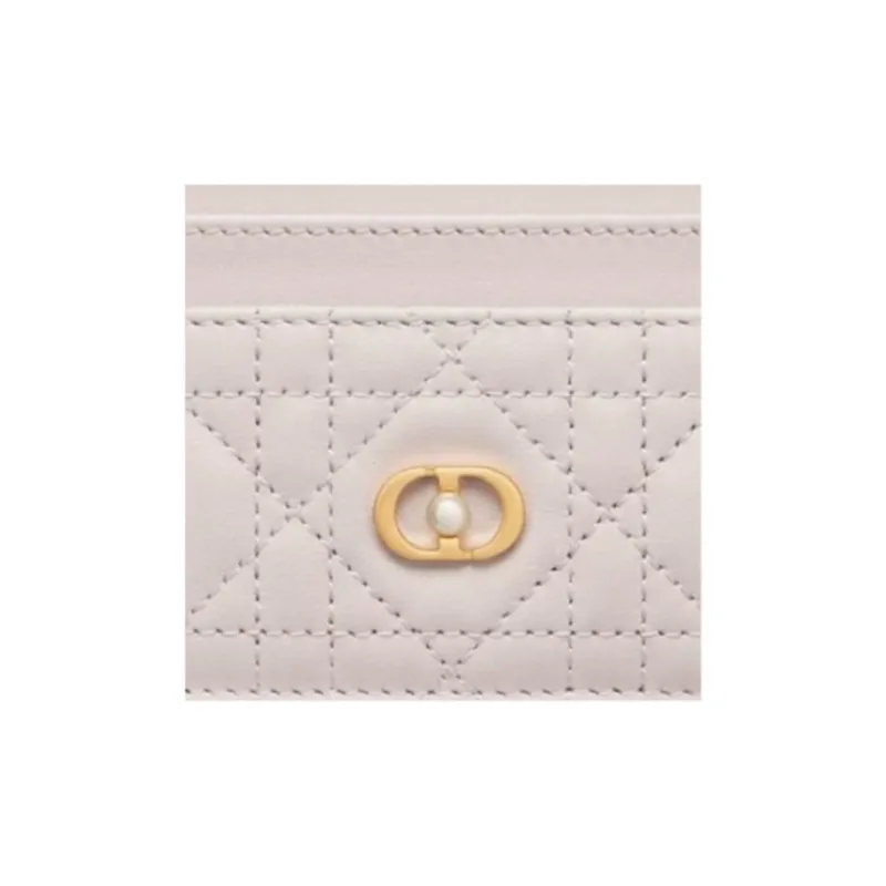 DIOR Jolie Dior Sheepskin Card Holder Women's Linen Beige-2
