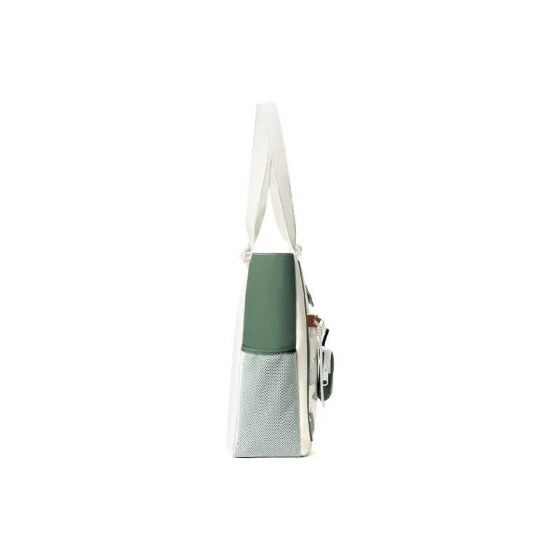 MR.ACE HOMME Polyester Large Capacity Handbag, Schooling Commute Tote Unisex Auspicious Clouds Green-2