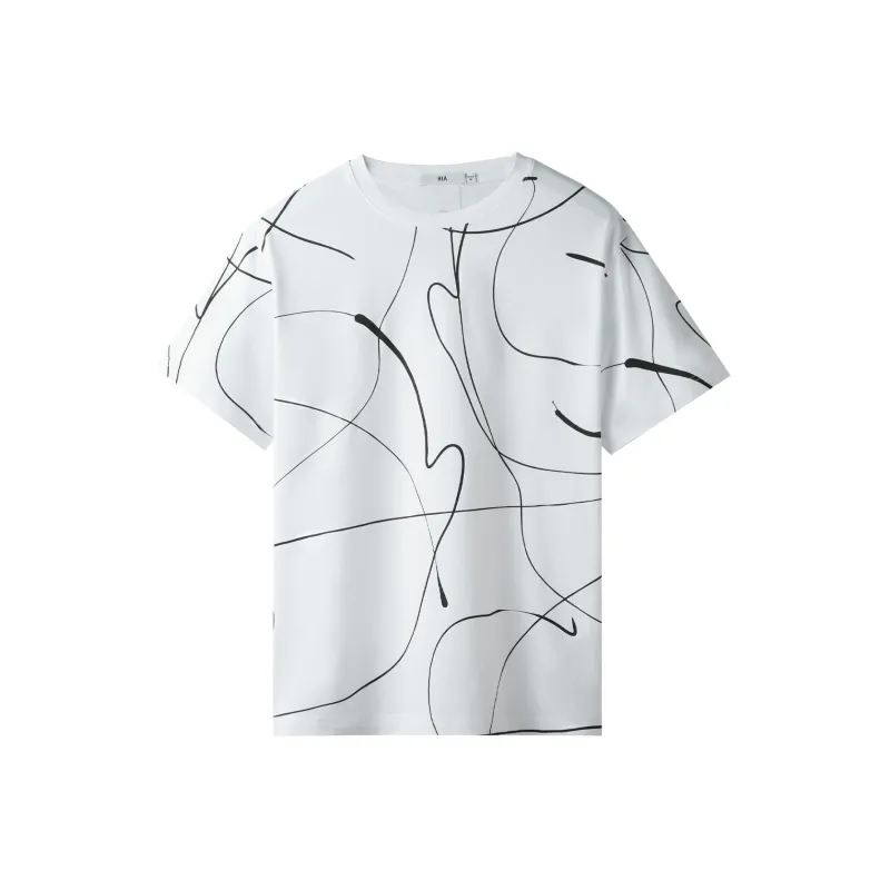 HLA T Shirts Men Ecru Pattern F8-0