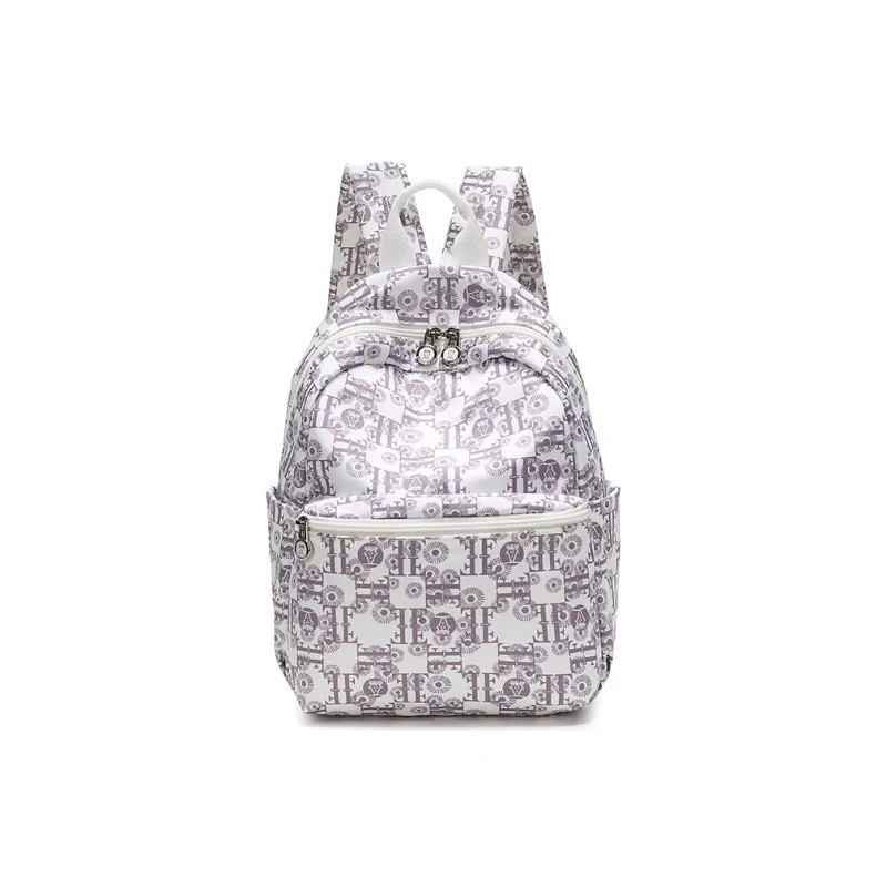 FIDO DIDO Oxford Backpack Medium Size Women's Ecru/Blue-8
