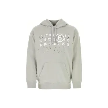 MM6 Maison Margiela Logo Printed Drawstring Hoodie