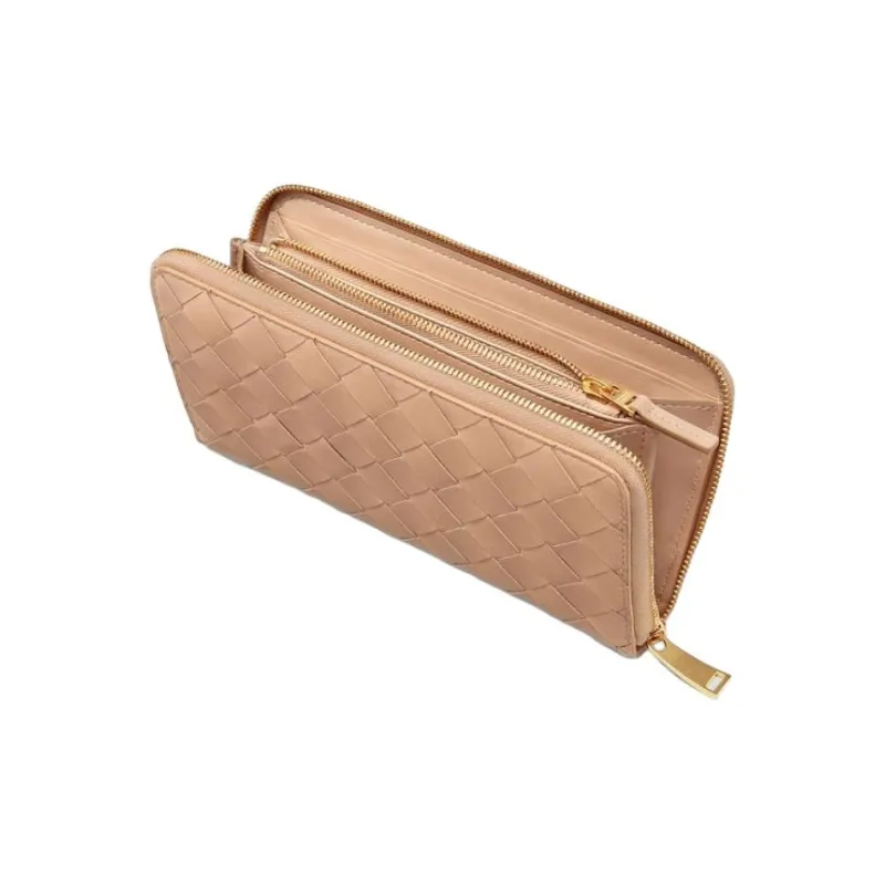 Bottega Veneta Cow Leather Wallet Women's Dance Shoe Powder-3