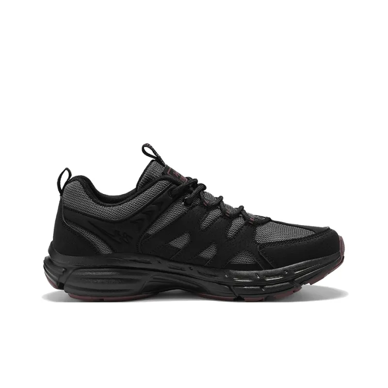 Binary Cushioning, Rebound, Grip, Support, Breathable, Slip Resistant Low Top Hiking Shoes Men's Black Red Brown-1