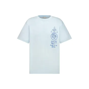 DIOR SS25 Summer Men's Clothing Collection T Shirt Men's Blue