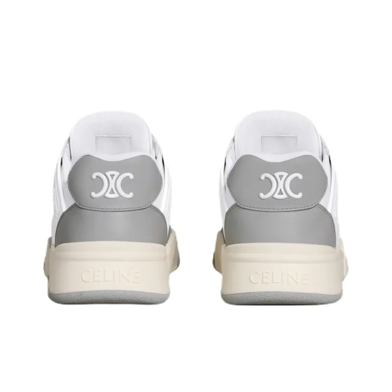 CELINE CT 09 Low Top Skateboard Shoes Men's White Gray-3