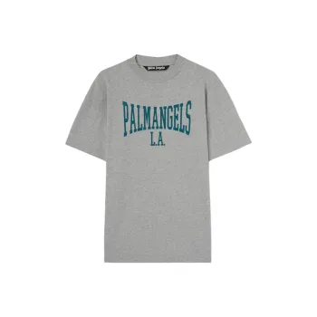 PALM ANGELS Logo Printed Crewneck T Shirt