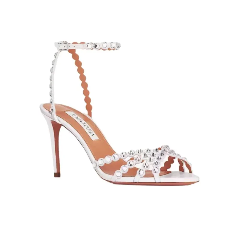 AQUAZZURA Tequila Strap Sandals 8.5cm Women's Silver-2