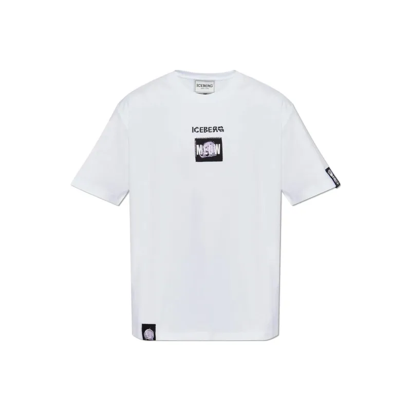 Iceberg Logo Embroidered Crewneck T Shirt-0