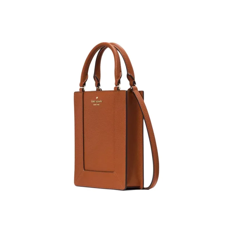 Kate Spade LENA Leather Tote Bag, Shopping Bag, Crossbody Bag, Shoulder Bag, Handbag Mini Women's Warm Ginger-1
