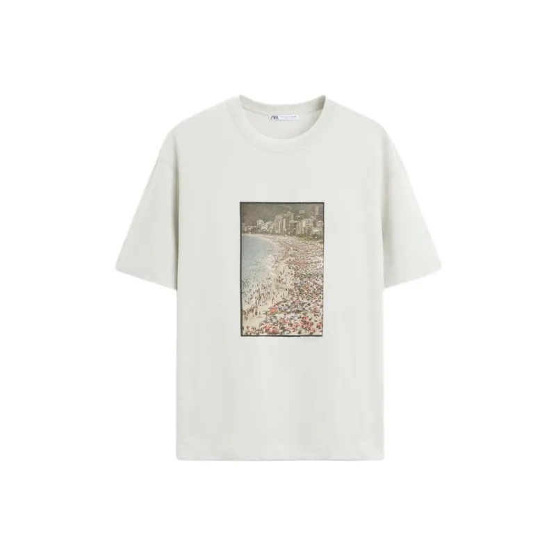 ZARA T Shirts Men Pearl Gray-0