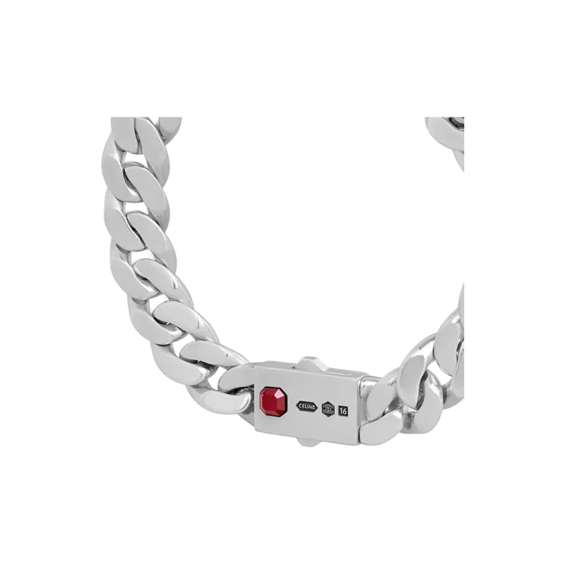 CELINE Sterling Silver With Natural Gemstones Bracelets Unisex Silver-2
