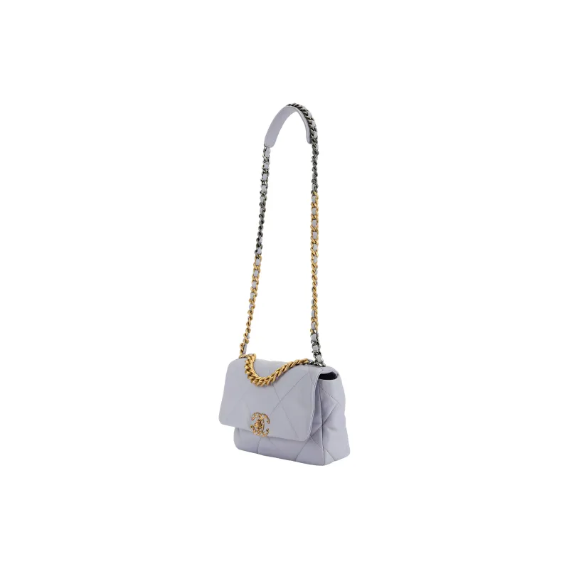 CHANEL 19Bag Sheepskin Shoulder Bag, Crossbody Bag Women's Light Purple-1