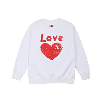 MLB Heart Love Sweatshirts Unisex White