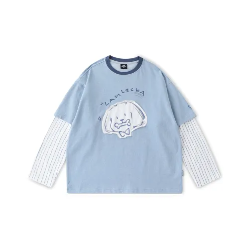 LAMLICKA 블루 남녀공용 티셔츠