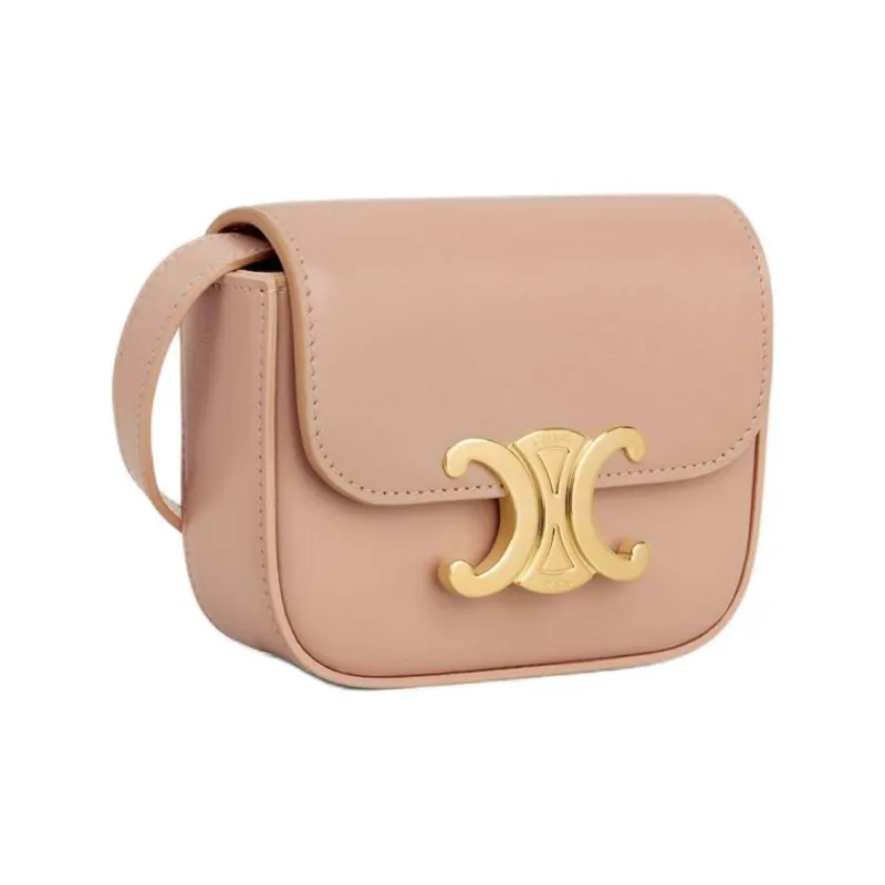 CELINE Claude Cow Leather Shoulder Bag Mini Women's Gummy Peach-2
