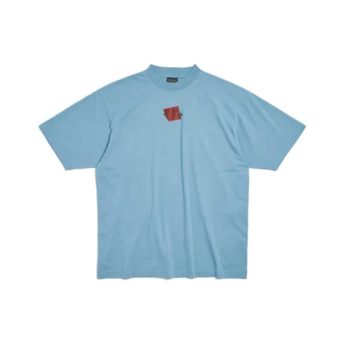 Balenciaga T-Shirt Regular Fit Men's Blue Gray