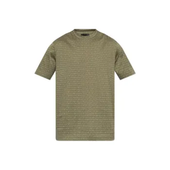 EMPORIO ARMANI Monogram Printed Crewneck T Shirt