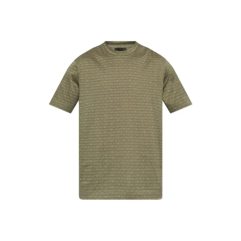 EMPORIO ARMANI Monogram Printed Crewneck T Shirt-0