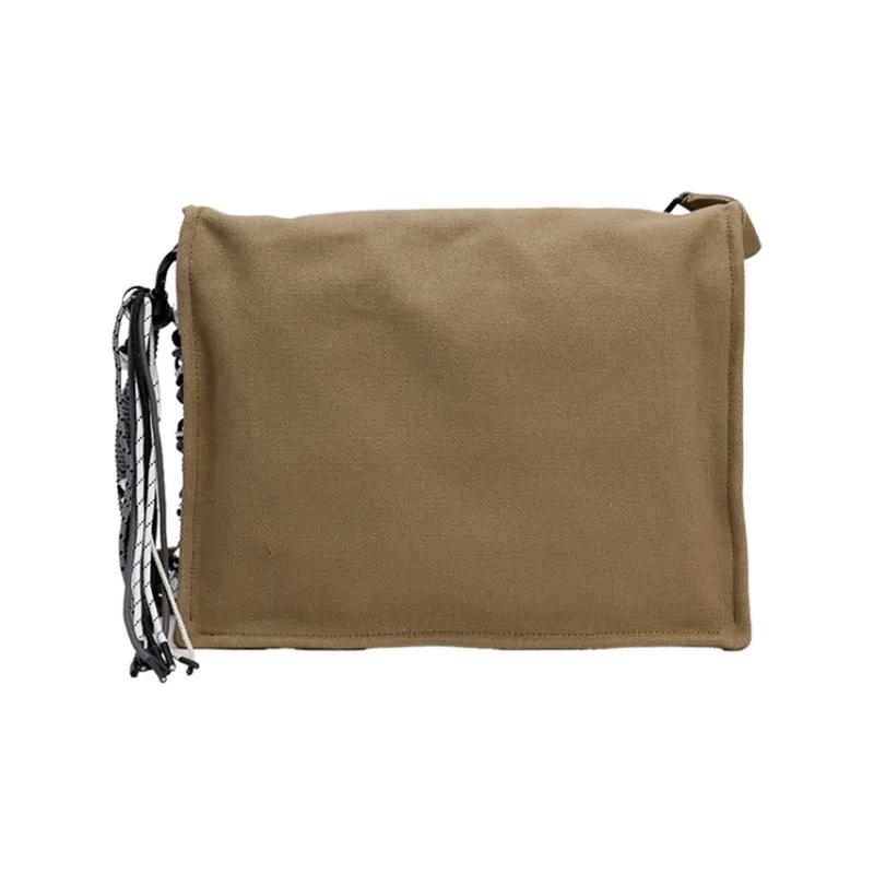 URBAN REVIVO Fabric Crossbody Bag Regular Men's Coffee Brown/Royal Blue-2