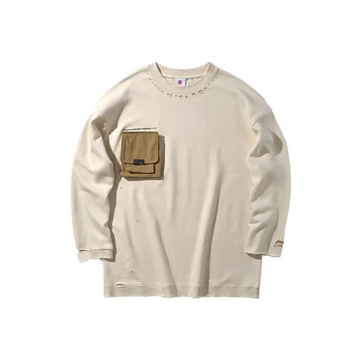 LiNing Sweatshirts Men Greige Fabric-0