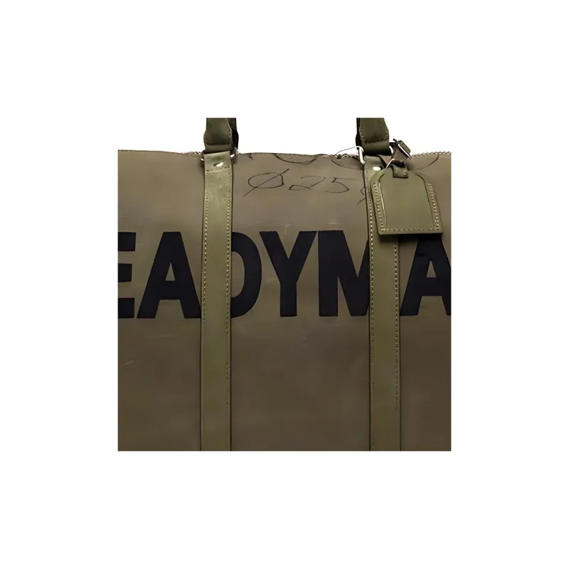 READYMADE Textile One Shoulder Crossbody Portable Travel Bag Large Size Unisex Olive Green-3