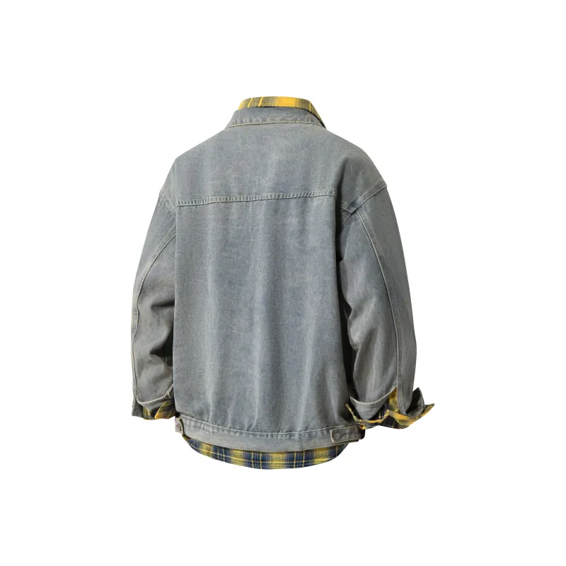 HOKLV Jacket Unisex Black Coat+Yellow Shirt-9
