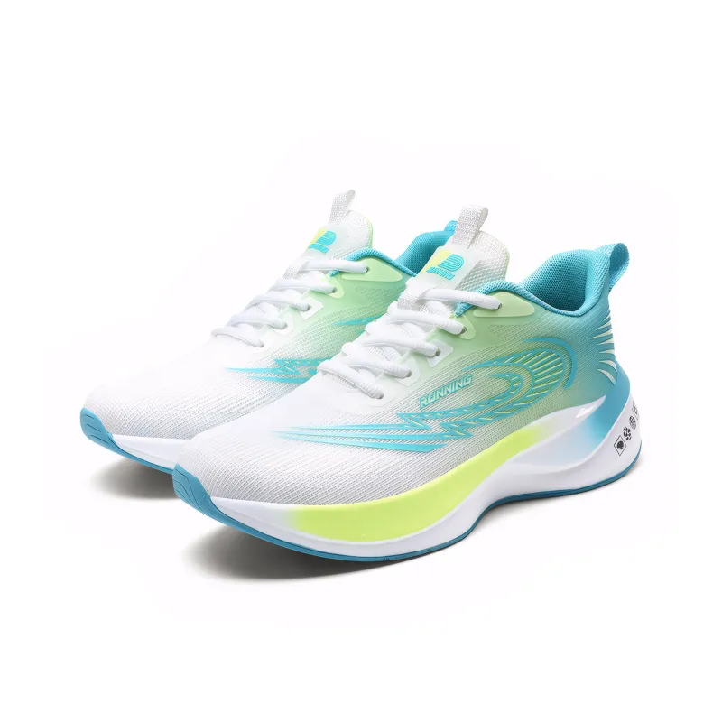Kuding Running Shoes Unisex Low Top White/Green/Black-2