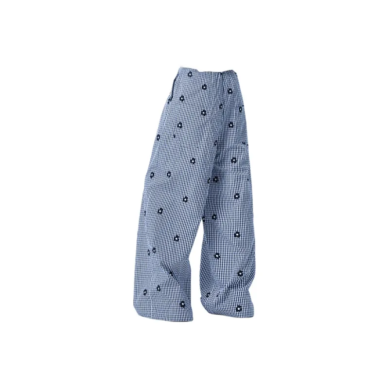 DAND Casual Pants Unisex Blue Plaid-1