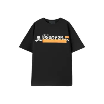 JOHN RICHMOND Drop Shoulder Sleeve T Shirt Men's Black