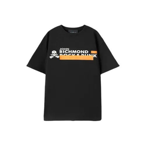 JOHN RICHMOND Drop Shoulder Sleeve T Shirt Men's Black