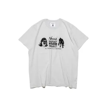 NANGA TACOMA FUJI RECORDS Collaboration BIGFOOT SURVEY PROJECT LOGO T Shirt Unisex Ice Gray