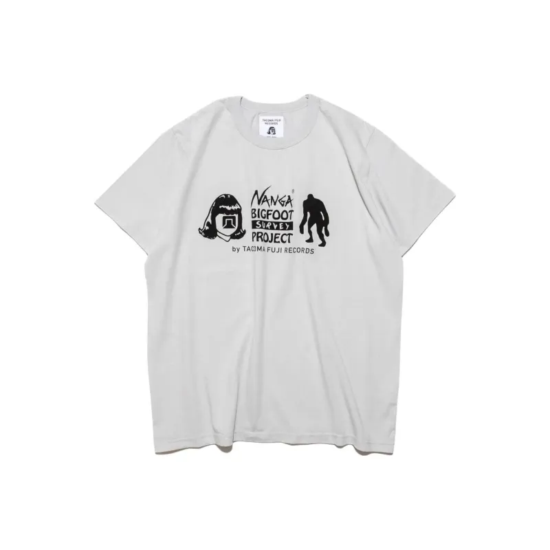 NANGA TACOMA FUJI RECORDS Collaboration BIGFOOT SURVEY PROJECT LOGO T Shirt Unisex Ice Gray-0