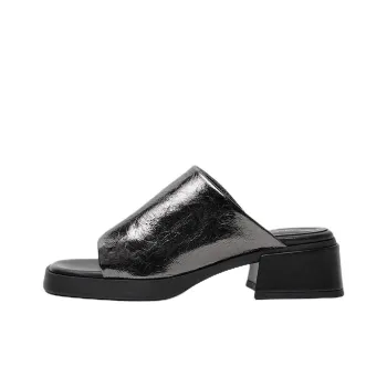 MIISTA Slide Slippers 4.5cm Women's Dark Silver