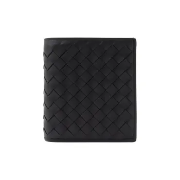 Bottega Veneta Intrecciato Cow Leather Wallet Men's Black